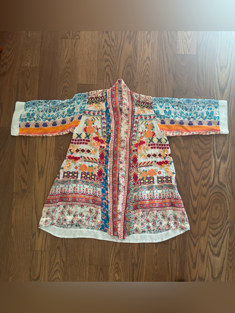 Johnny Was Silk Embroidered Kimono - Picture 6 of 14